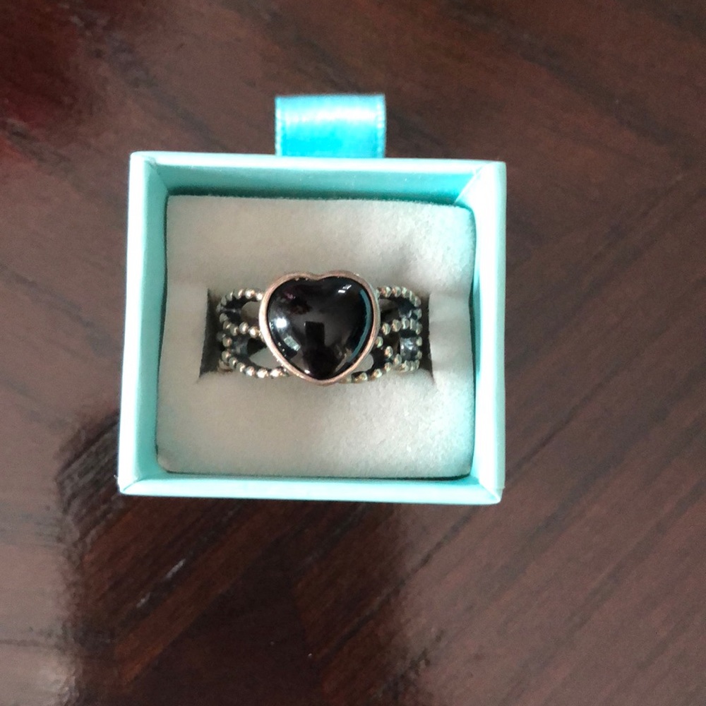 Pandora black heart ring